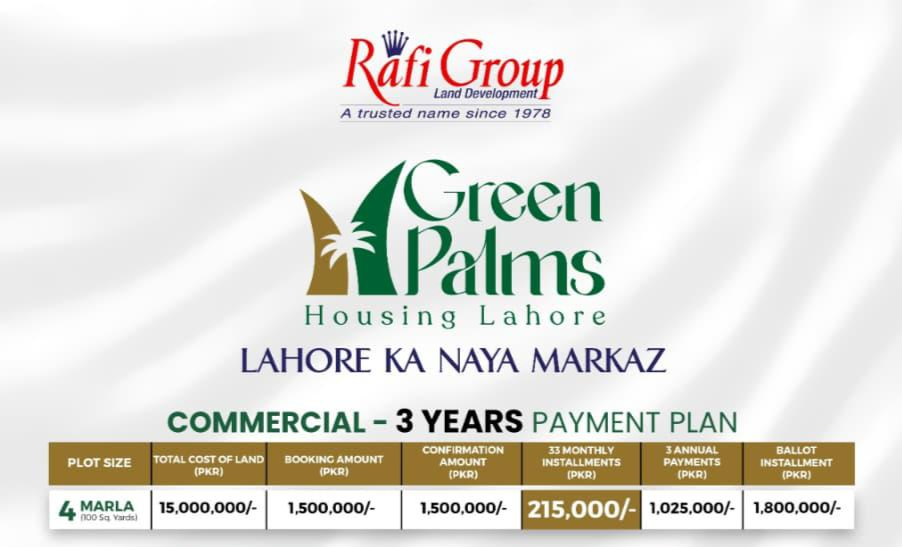 Green palms Housing New Commercial Payment Plan